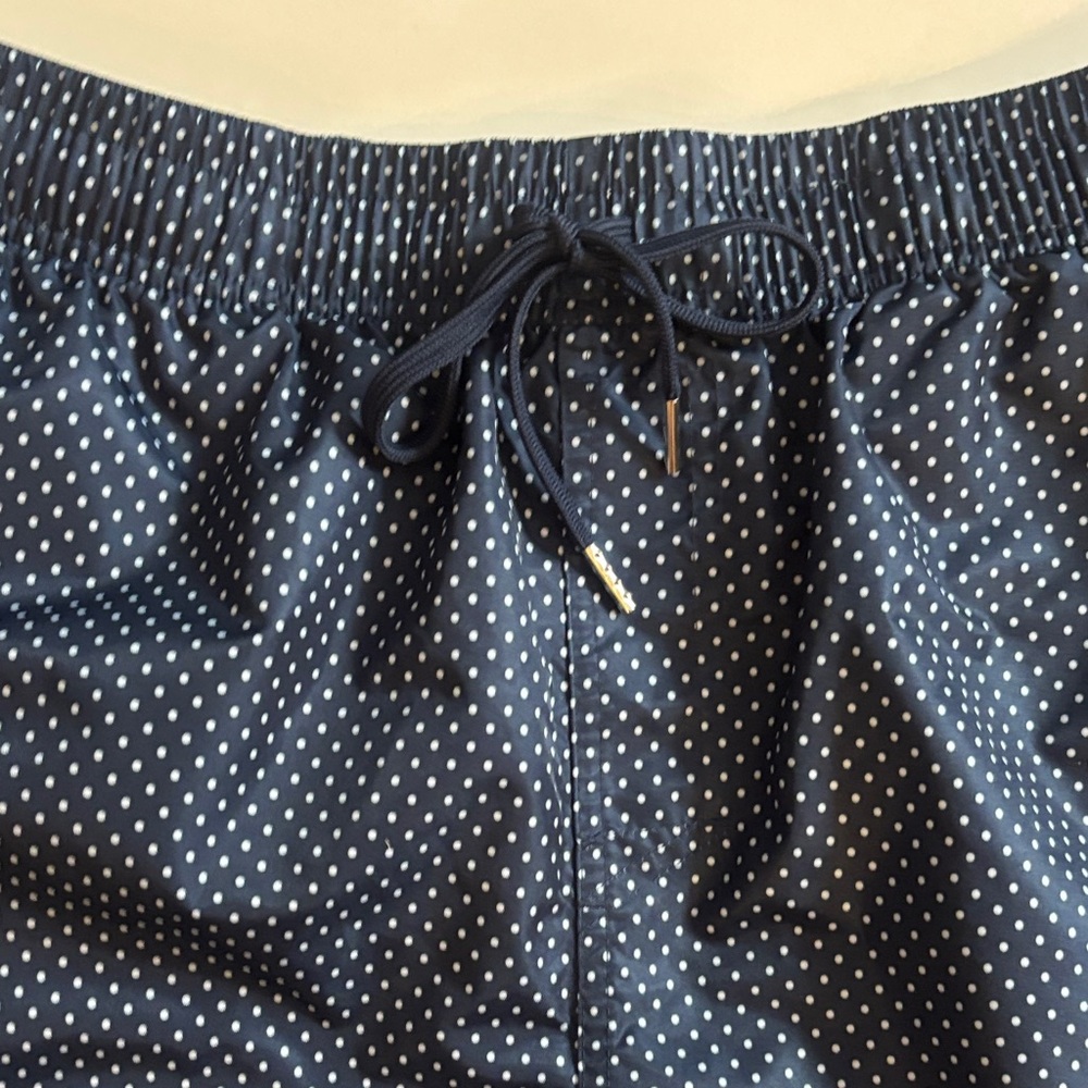 2xist Dark Blue Swim Trunks with White Swiss Dots NWOT - Picture 8 of 15